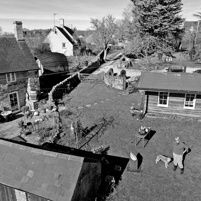 Drone shot of Bridget Tennent's workplace